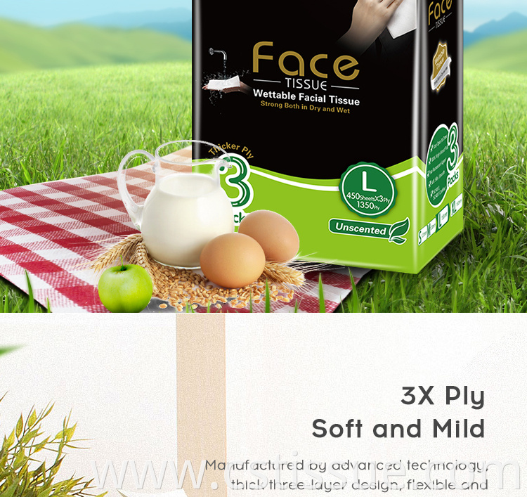 Factory White Facial Face Tissue Paper Super Soft Face Tissues Natural Tissue